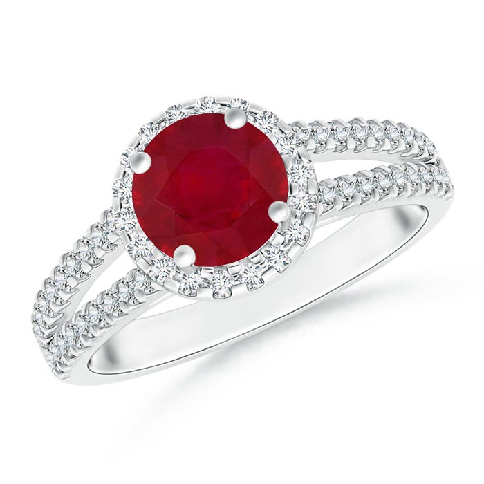 AA - Ruby / 1.86 CT / 14 KT White Gold