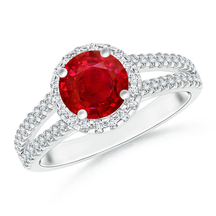 AAA - Ruby / 1.86 CT / 14 KT White Gold