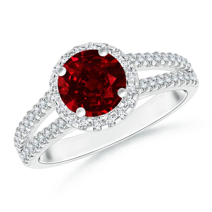 AAAA - Ruby / 1.86 CT / 14 KT White Gold