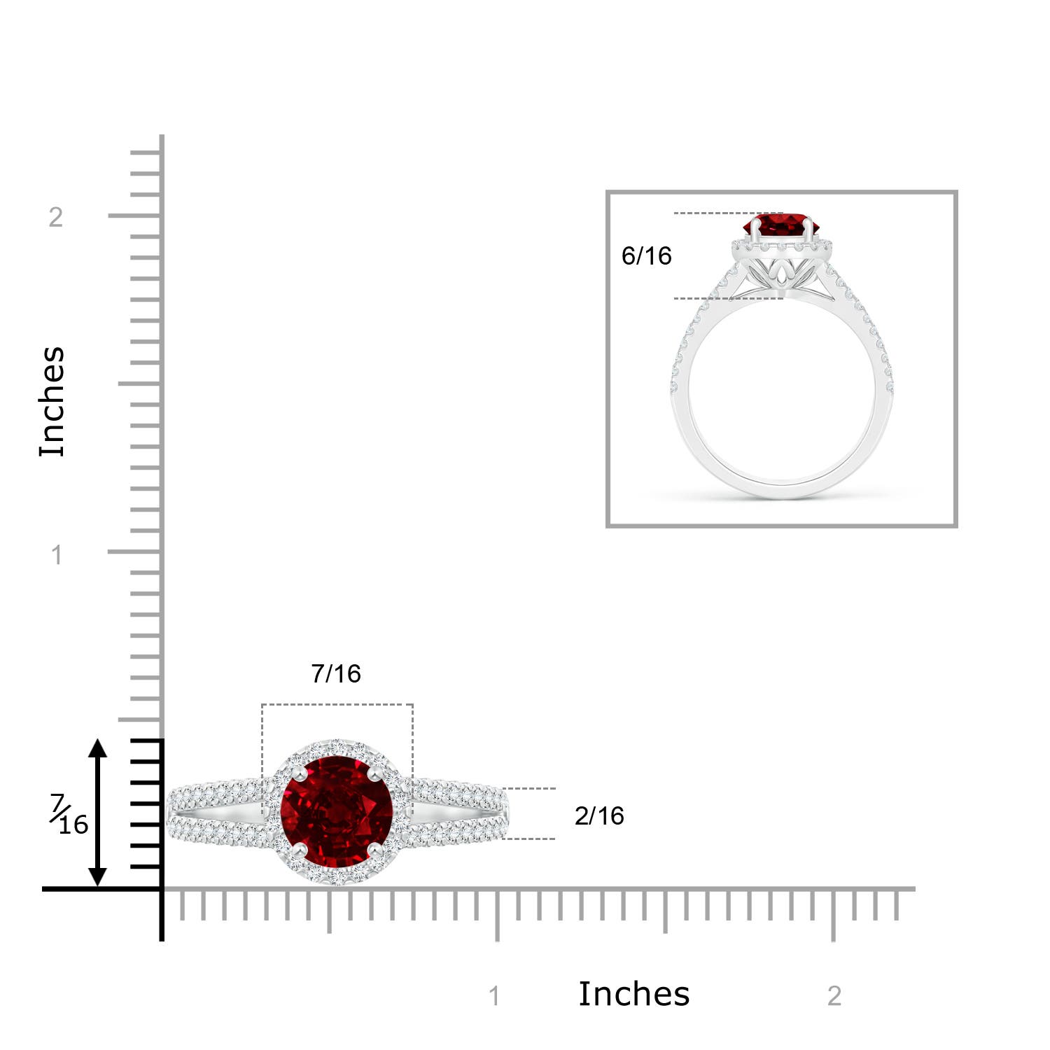 AAAA - Ruby / 1.86 CT / 14 KT White Gold