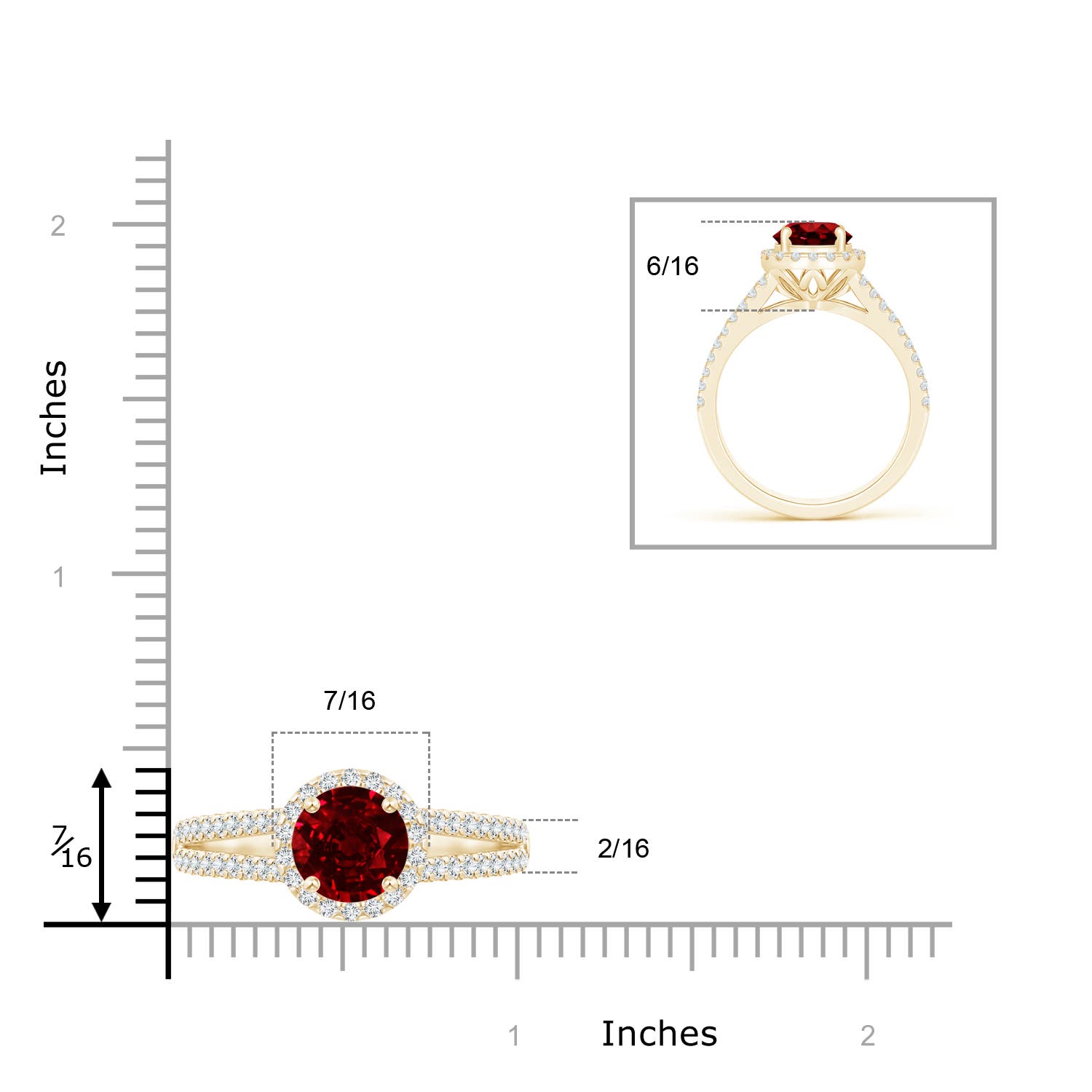 AAAA - Ruby / 1.86 CT / 14 KT Yellow Gold