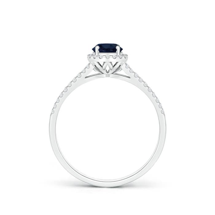 A - Blue Sapphire / 0.77 CT / 14 KT White Gold