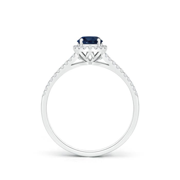 AA - Blue Sapphire / 0.77 CT / 14 KT White Gold