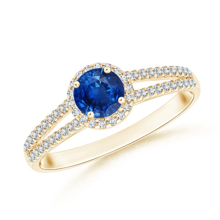 AAA - Blue Sapphire / 0.77 CT / 14 KT Yellow Gold