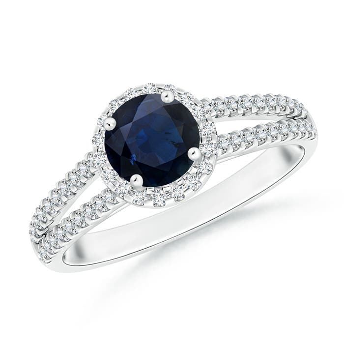 A - Blue Sapphire / 1.29 CT / 14 KT White Gold