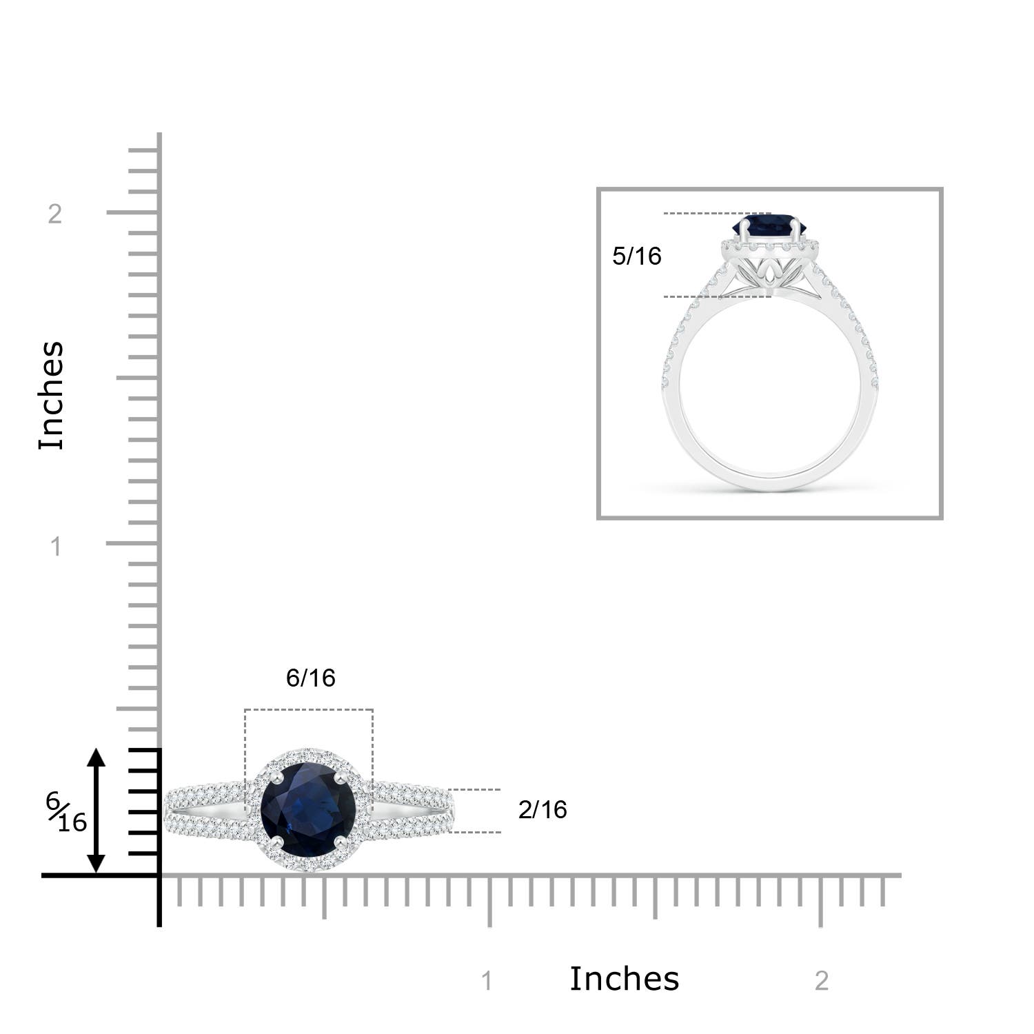 A - Blue Sapphire / 1.29 CT / 14 KT White Gold