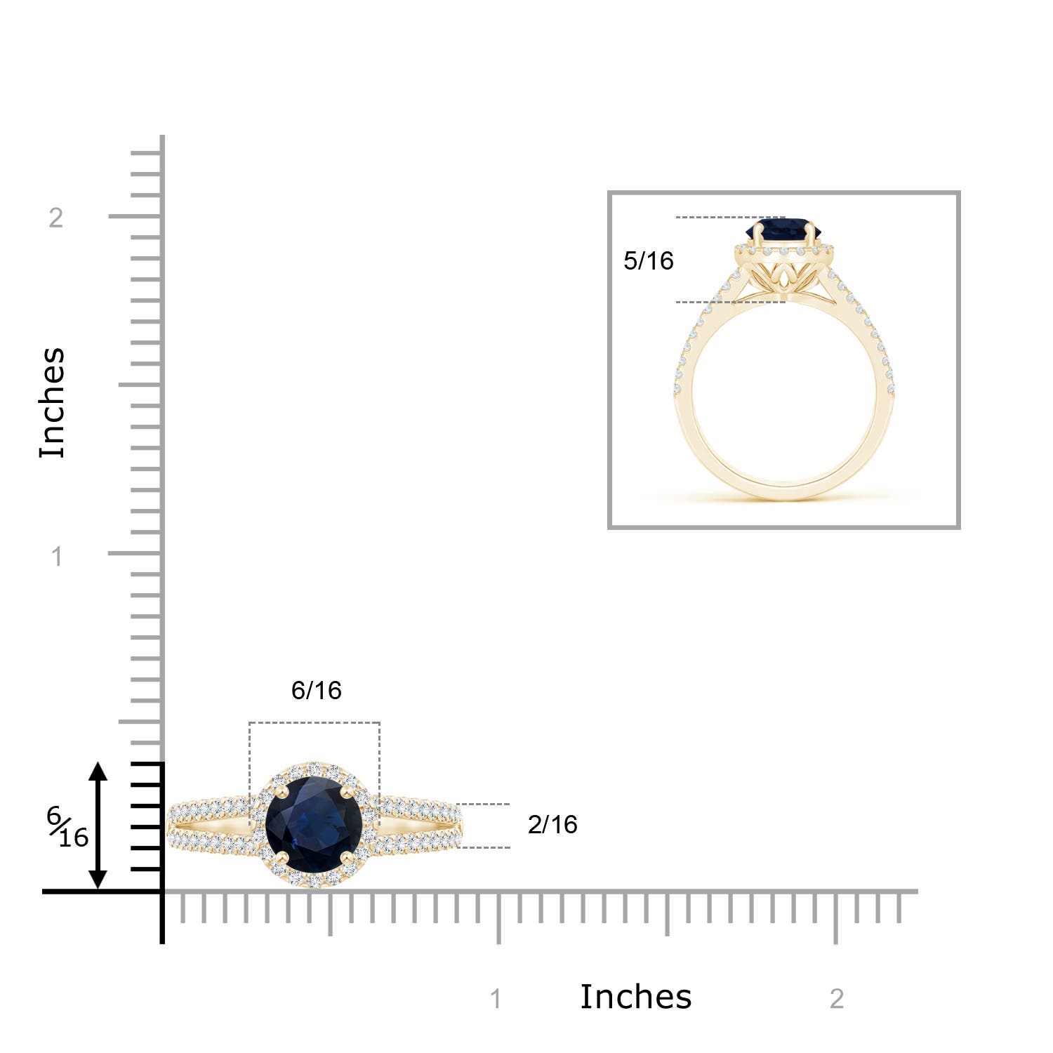 A - Blue Sapphire / 1.29 CT / 14 KT Yellow Gold