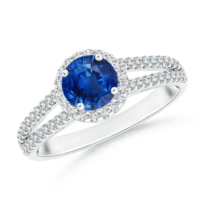 AAA - Blue Sapphire / 1.29 CT / 14 KT White Gold