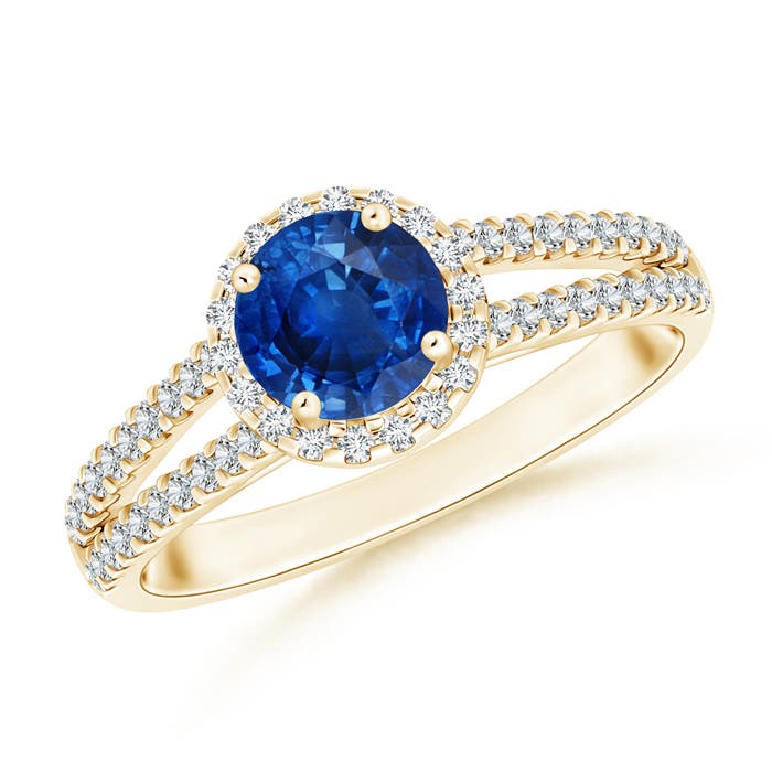 AAA - Blue Sapphire / 1.29 CT / 14 KT Yellow Gold