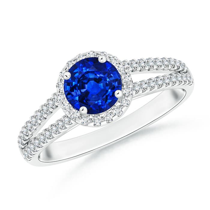 AAAA - Blue Sapphire / 1.29 CT / 14 KT White Gold