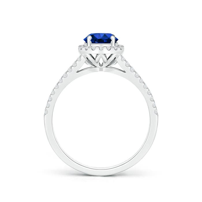 AAAA - Blue Sapphire / 1.29 CT / 14 KT White Gold