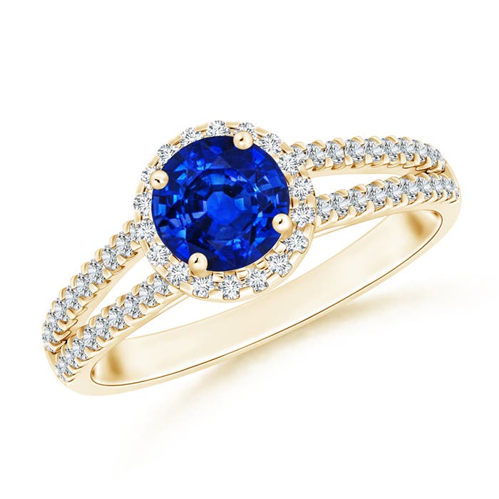 AAAA - Blue Sapphire / 1.29 CT / 14 KT Yellow Gold