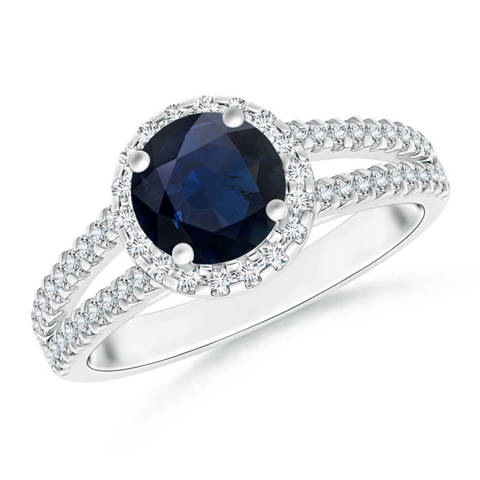 A - Blue Sapphire / 2.06 CT / 14 KT White Gold