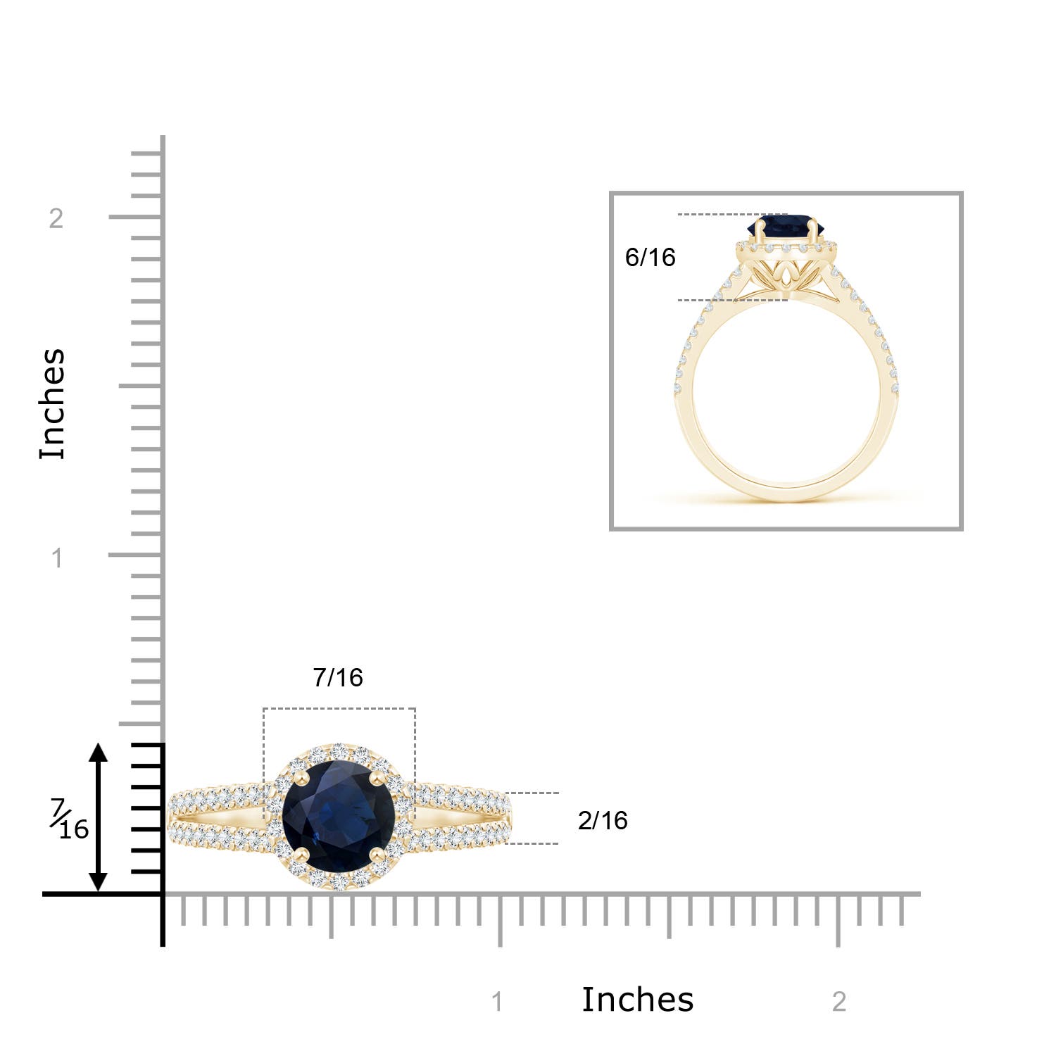 A - Blue Sapphire / 2.06 CT / 14 KT Yellow Gold