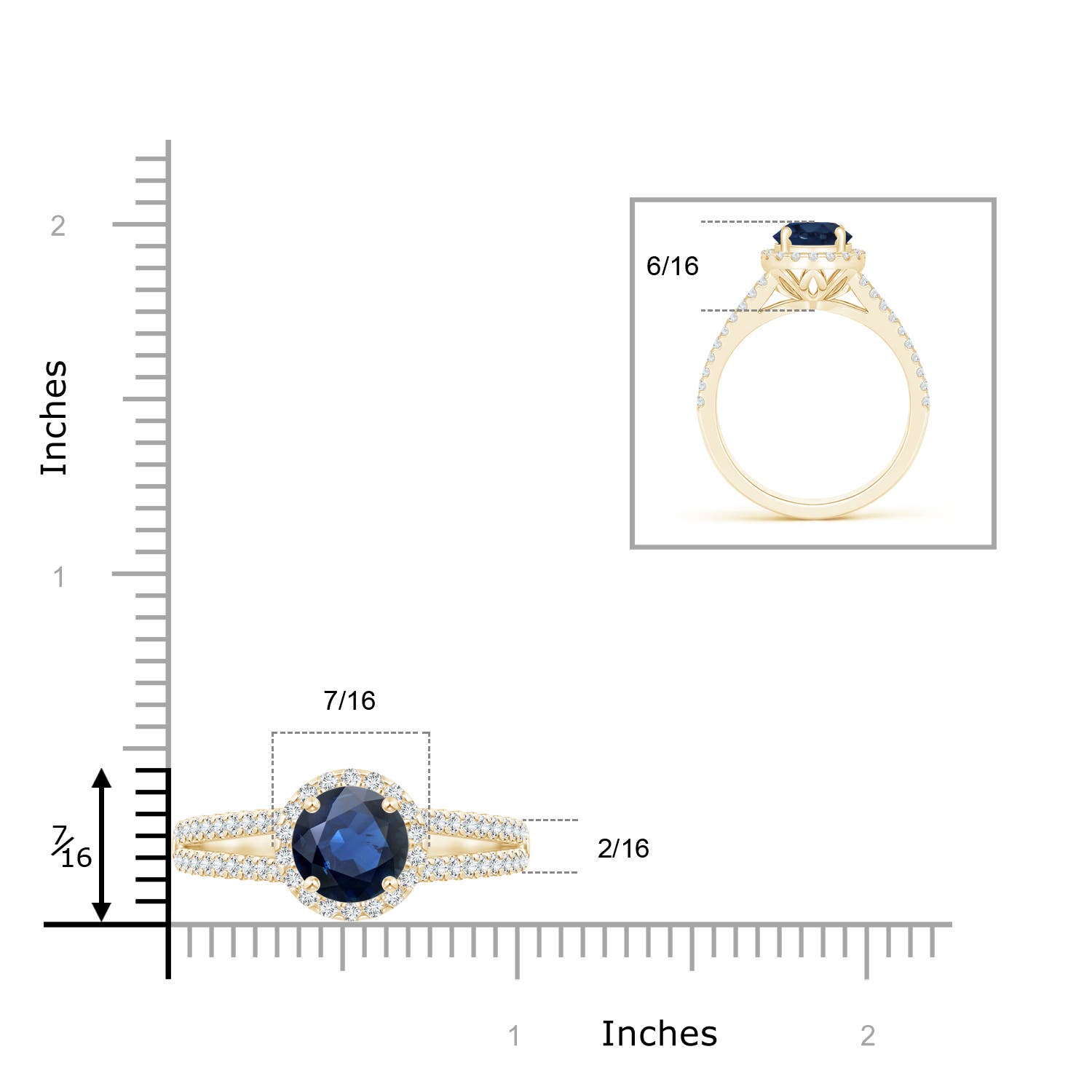 AA - Blue Sapphire / 2.06 CT / 14 KT Yellow Gold