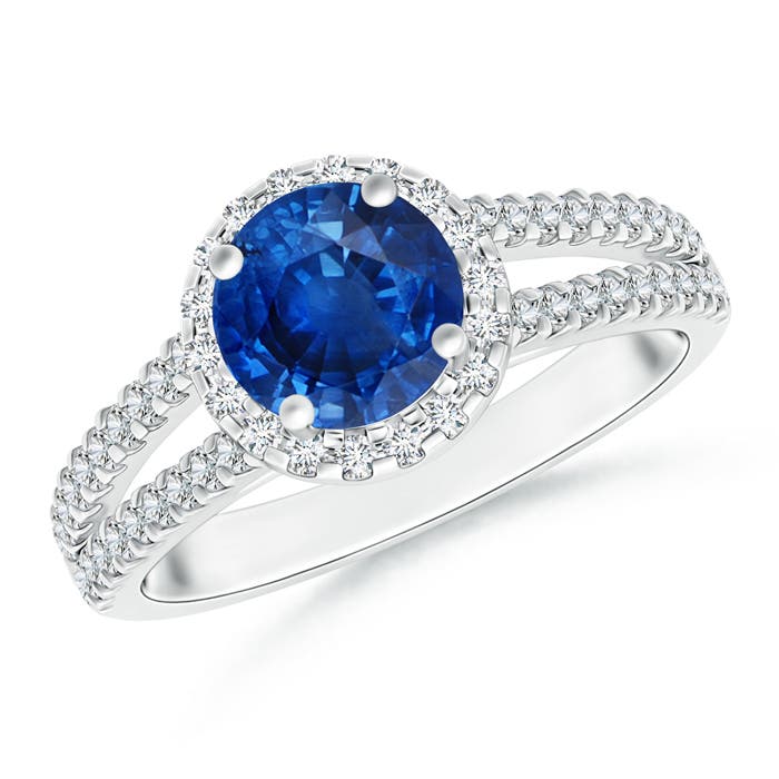 AAA - Blue Sapphire / 2.06 CT / 14 KT White Gold