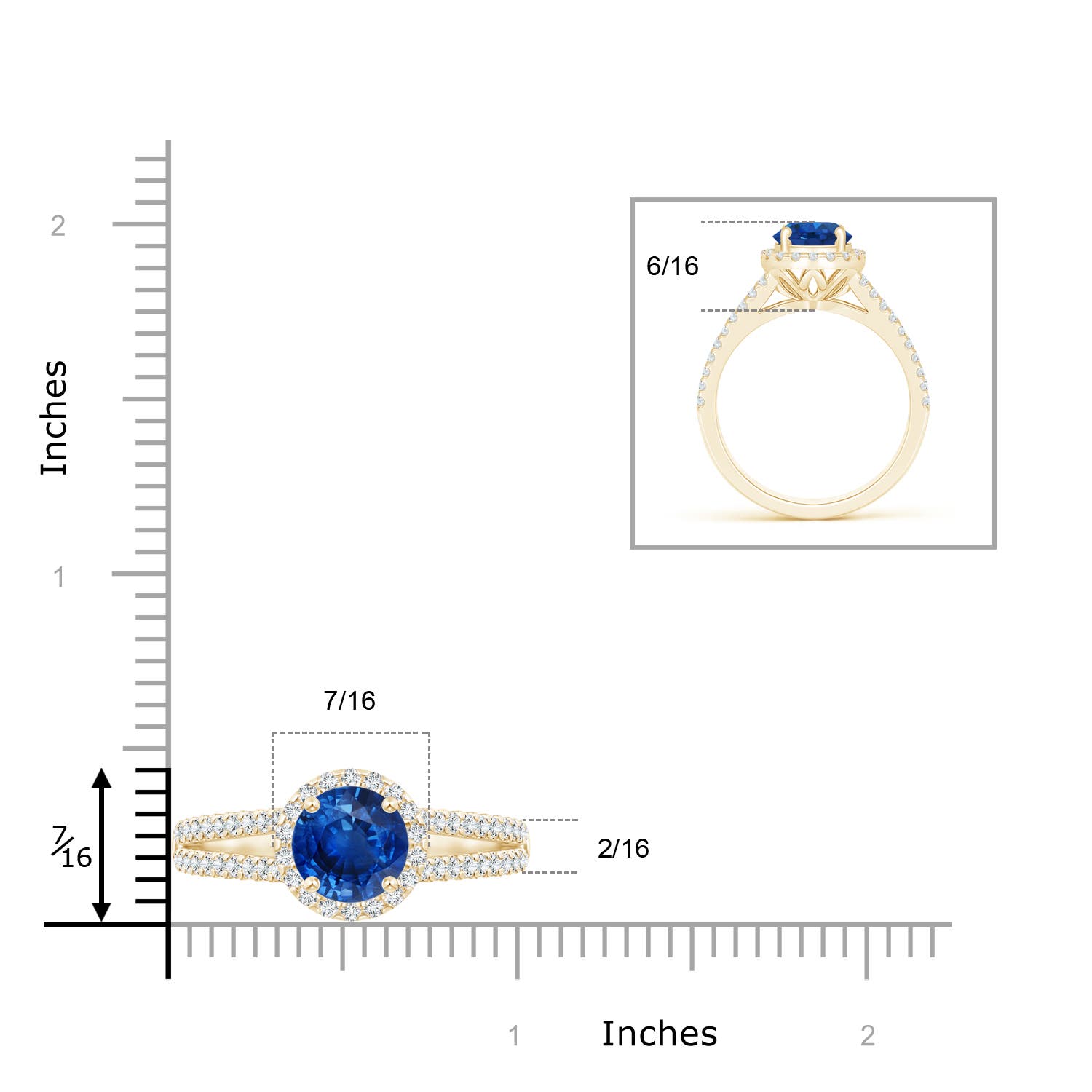 AAA - Blue Sapphire / 2.06 CT / 14 KT Yellow Gold