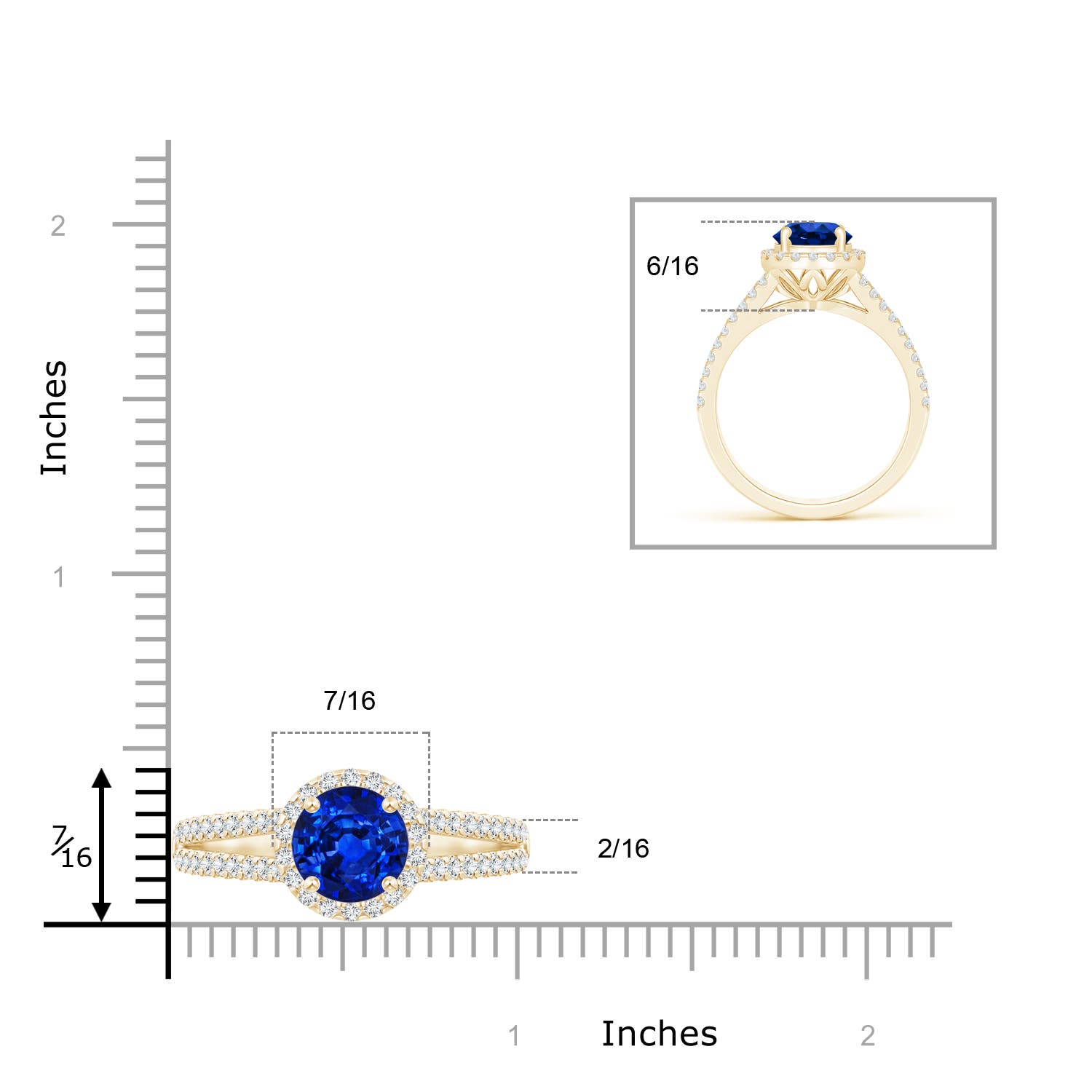 AAAA - Blue Sapphire / 2.06 CT / 14 KT Yellow Gold