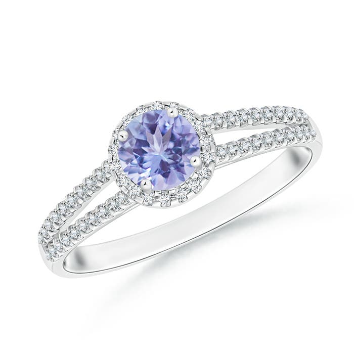 AA - Tanzanite / 0.67 CT / 14 KT White Gold