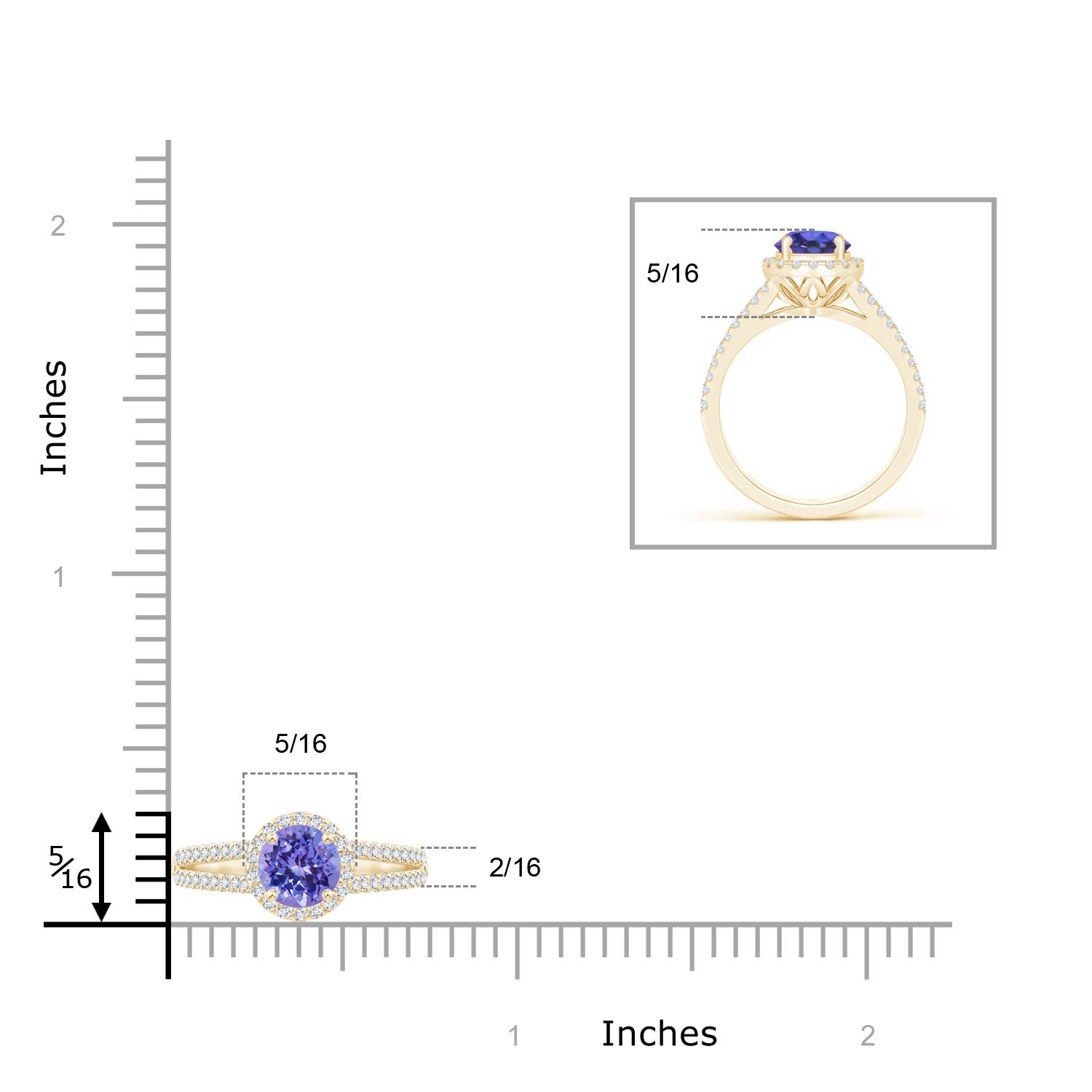 AAA - Tanzanite / 0.67 CT / 14 KT Yellow Gold