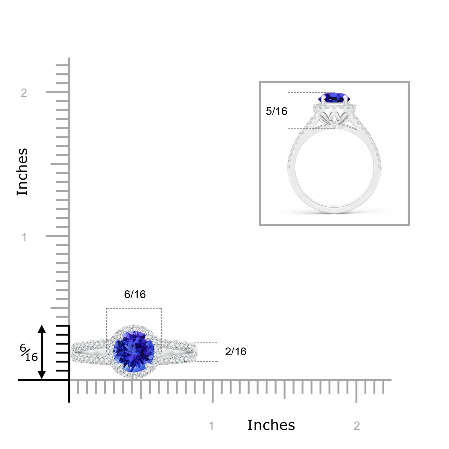 AAA - Tanzanite / 1.19 CT / 14 KT White Gold