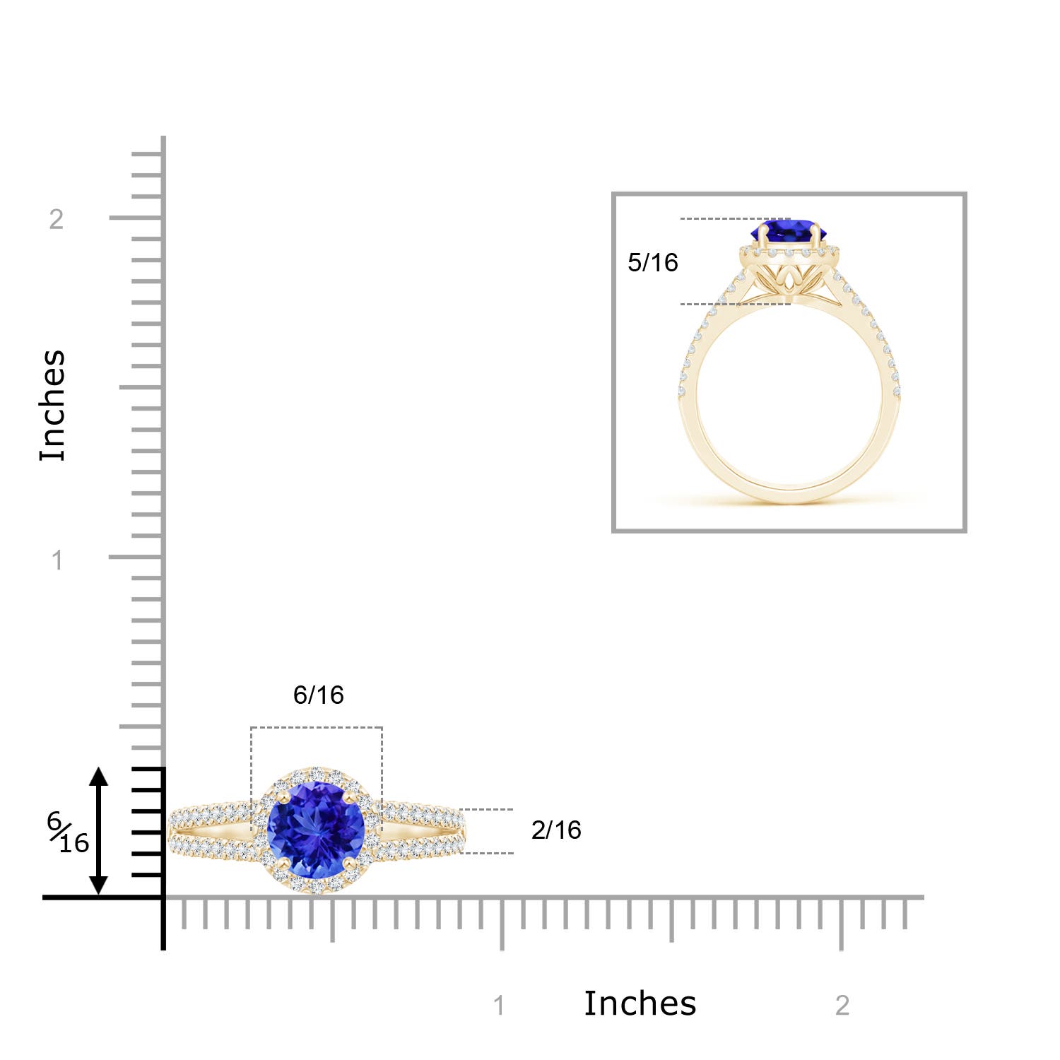 AAA - Tanzanite / 1.19 CT / 14 KT Yellow Gold