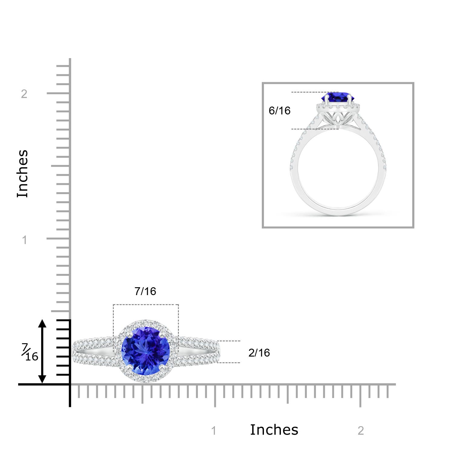 AAA - Tanzanite / 1.91 CT / 14 KT White Gold