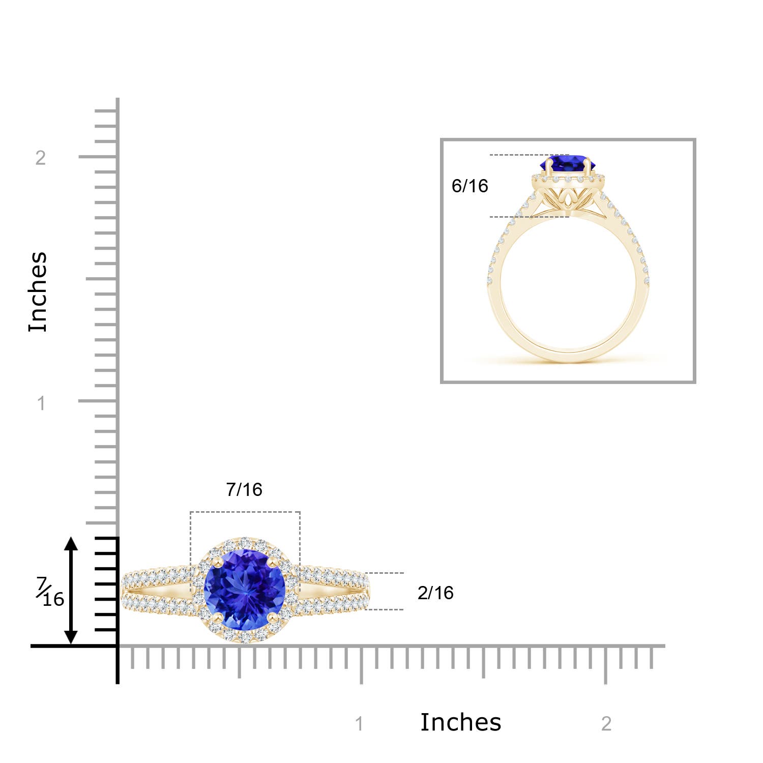 AAA - Tanzanite / 1.91 CT / 14 KT Yellow Gold