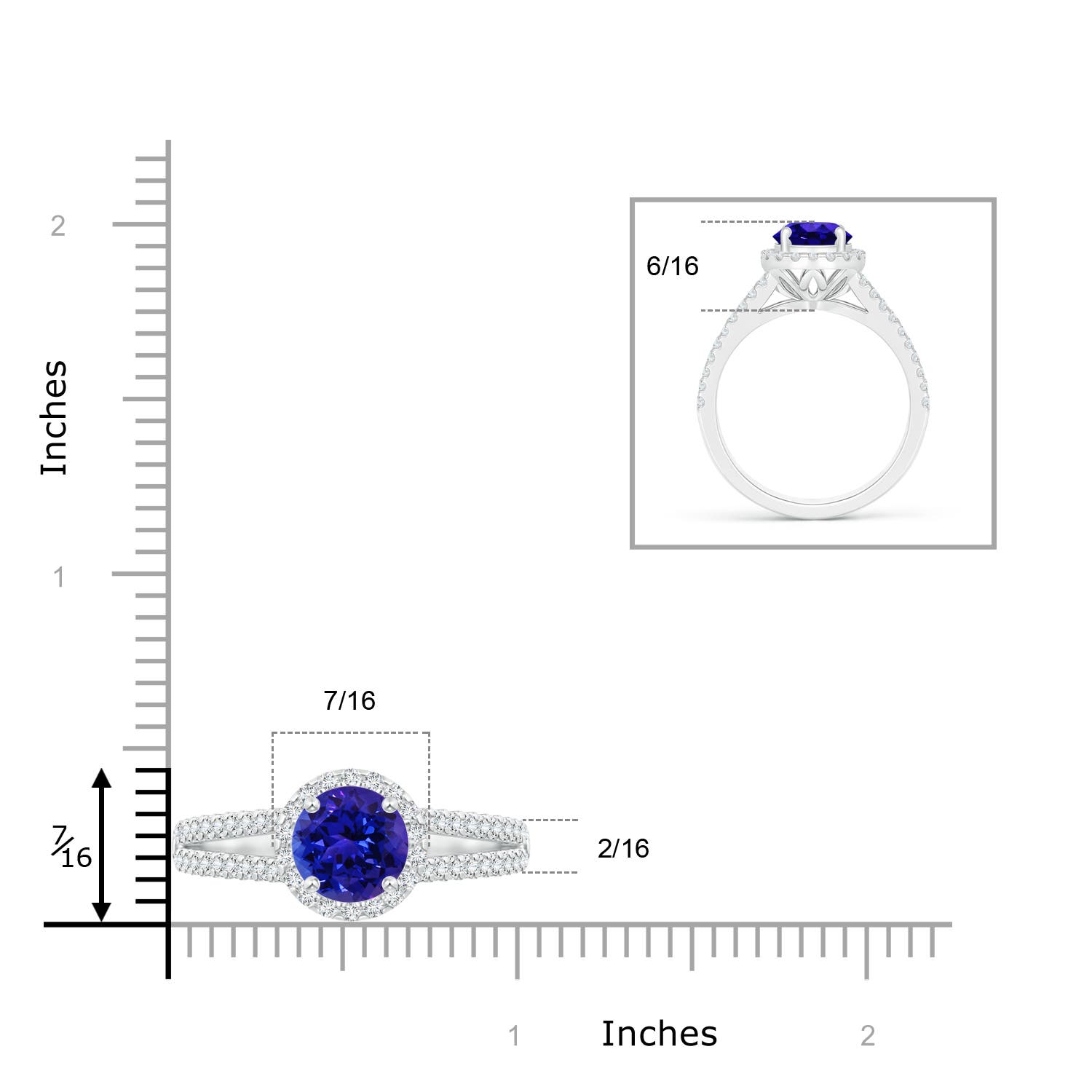 AAAA - Tanzanite / 1.91 CT / 14 KT White Gold