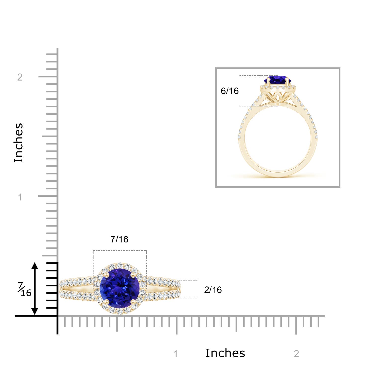 AAAA - Tanzanite / 1.91 CT / 14 KT Yellow Gold