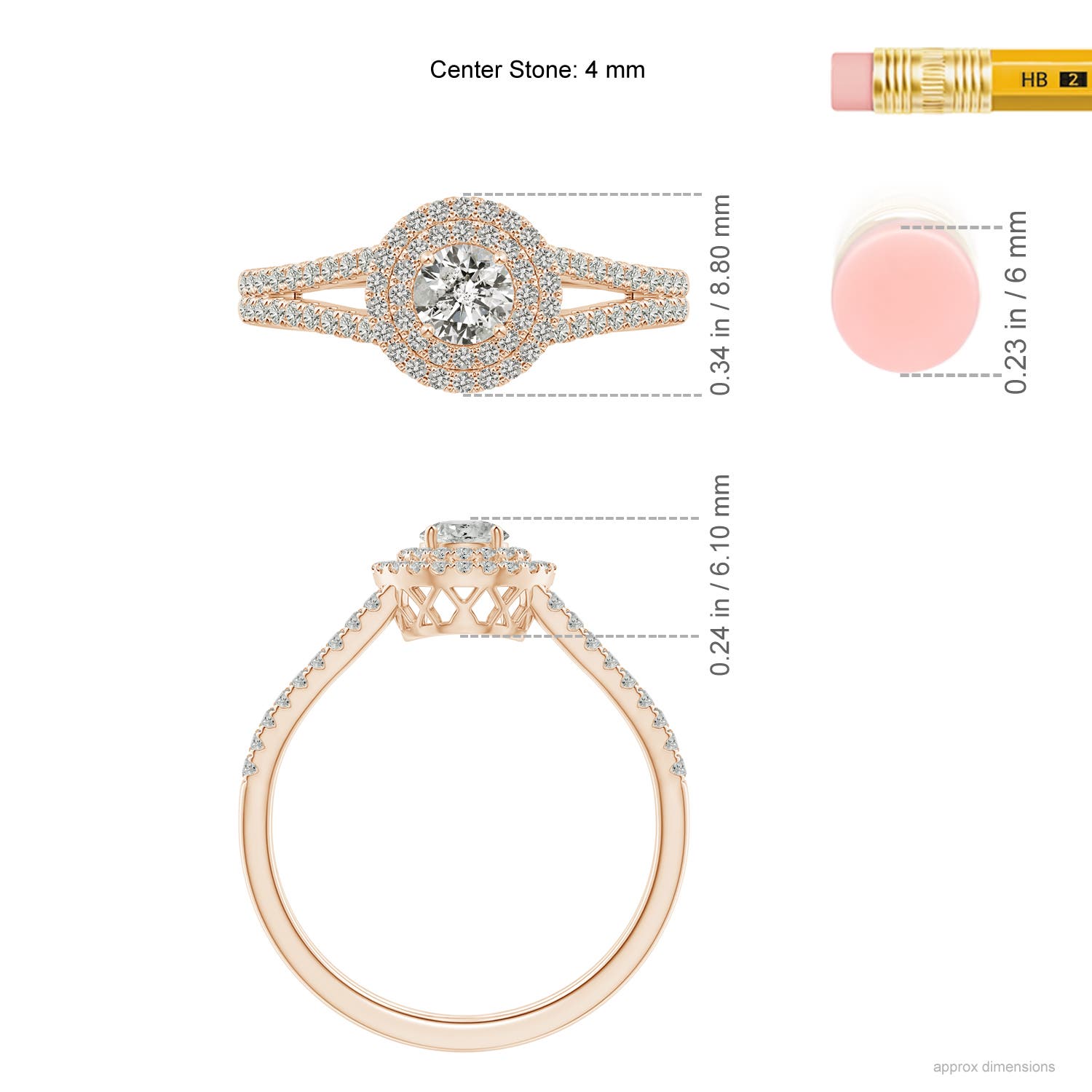 K, I3 / 0.49 CT / 14 KT Rose Gold