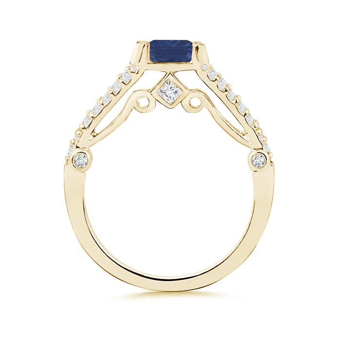 A - Blue Sapphire / 1 CT / 14 KT Yellow Gold