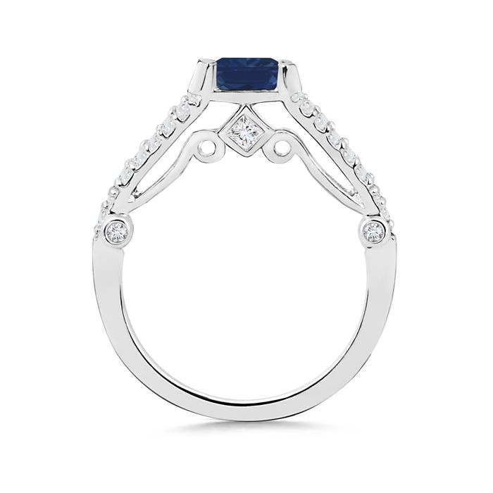 AA - Blue Sapphire / 1 CT / 14 KT White Gold