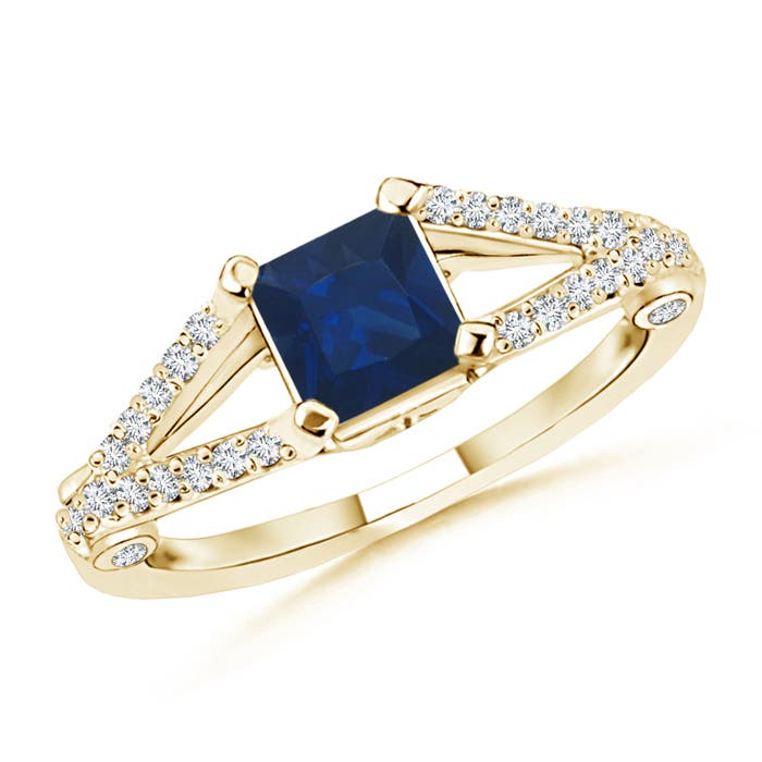 AA - Blue Sapphire / 1 CT / 14 KT Yellow Gold