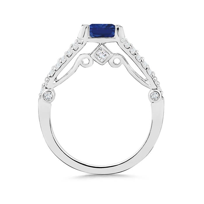 AAA - Blue Sapphire / 1 CT / 14 KT White Gold