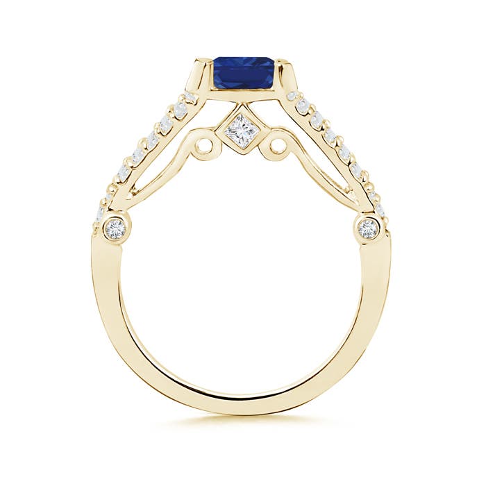 AAA - Blue Sapphire / 1 CT / 14 KT Yellow Gold