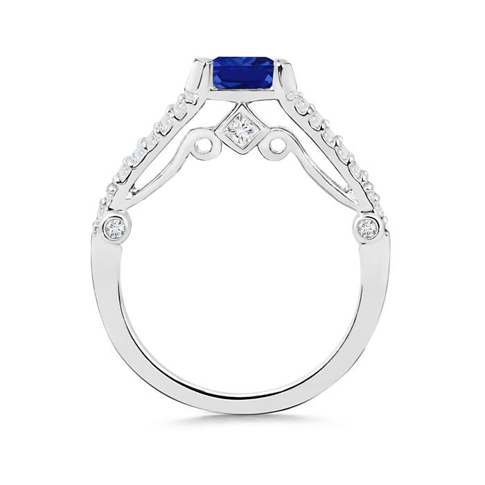 AAAA - Blue Sapphire / 1 CT / 14 KT White Gold