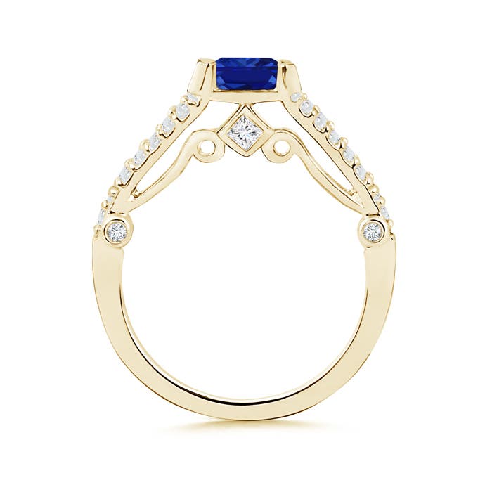 AAAA - Blue Sapphire / 1 CT / 14 KT Yellow Gold