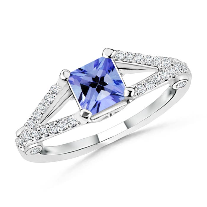 AA - Tanzanite / 1.1 CT / 14 KT White Gold