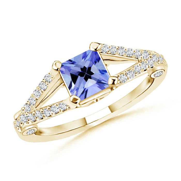 AA - Tanzanite / 1.1 CT / 14 KT Yellow Gold