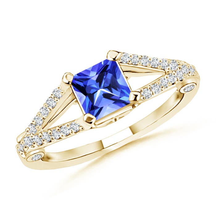 AAA - Tanzanite / 1.1 CT / 14 KT Yellow Gold