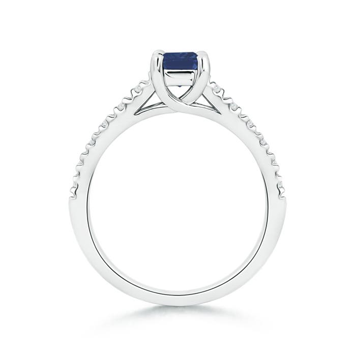 A - Blue Sapphire / 0.57 CT / 14 KT White Gold