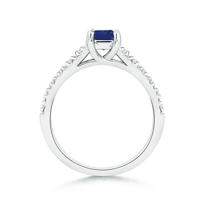 AAA - Blue Sapphire / 0.57 CT / 14 KT White Gold