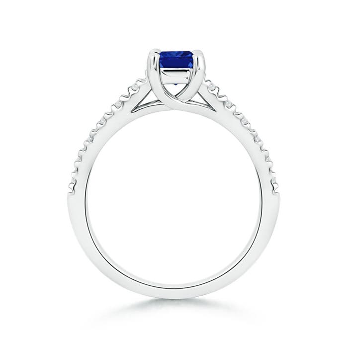 AAAA - Blue Sapphire / 0.57 CT / 14 KT White Gold