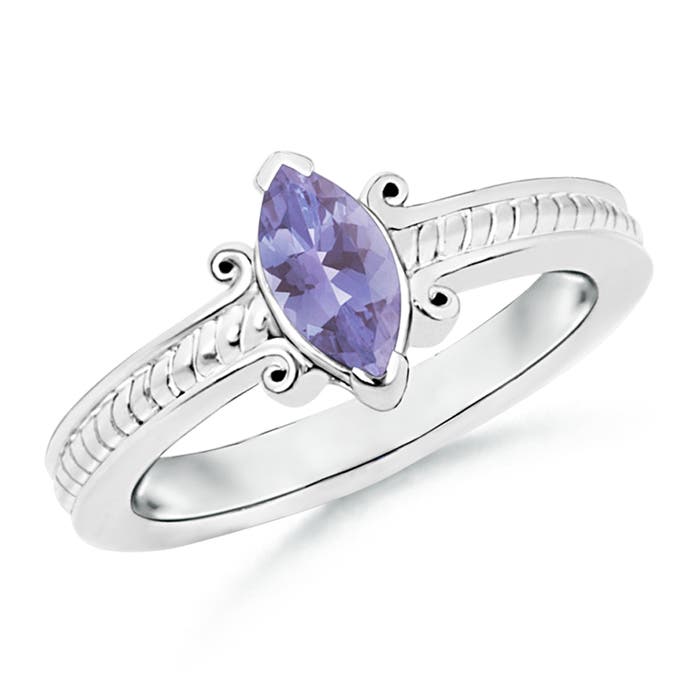 A - Tanzanite / 0.5 CT / 14 KT White Gold