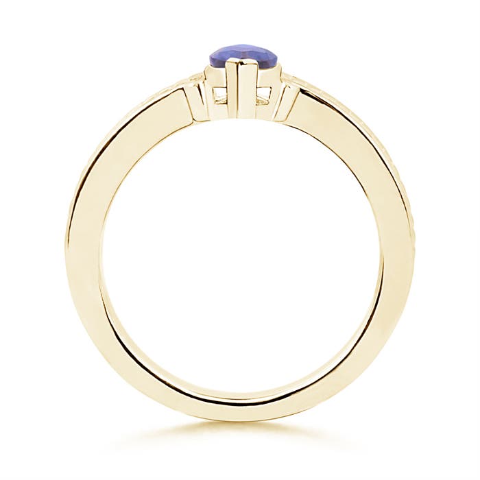 A - Tanzanite / 0.5 CT / 14 KT Yellow Gold