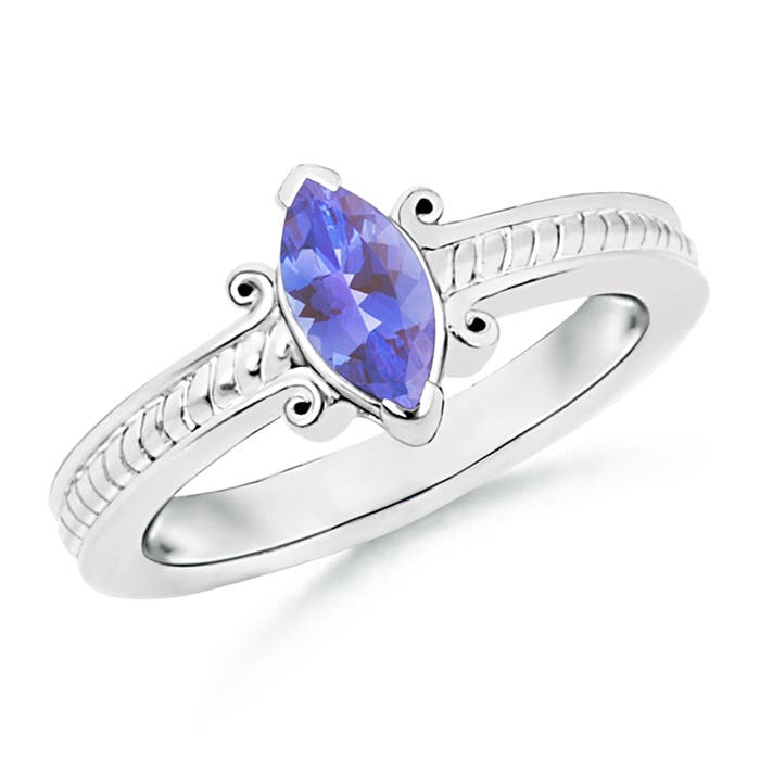 AA - Tanzanite / 0.5 CT / 14 KT White Gold