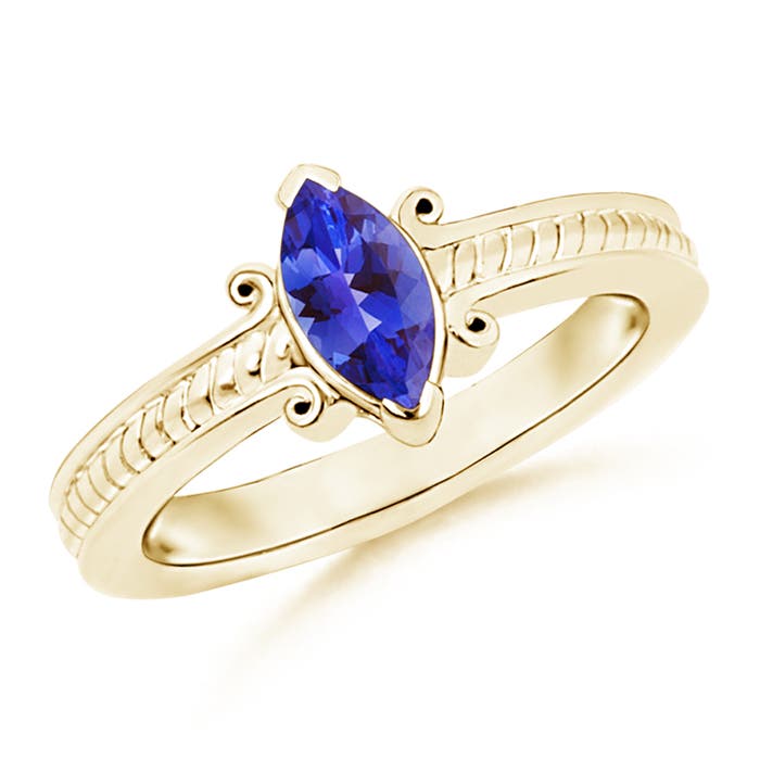 AAA - Tanzanite / 0.5 CT / 14 KT Yellow Gold