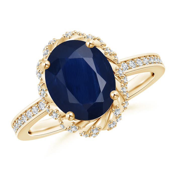 A - Blue Sapphire / 3.64 CT / 14 KT Yellow Gold