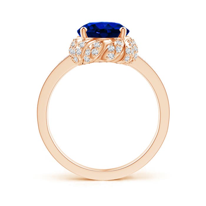 AAAA - Blue Sapphire / 3.64 CT / 14 KT Rose Gold